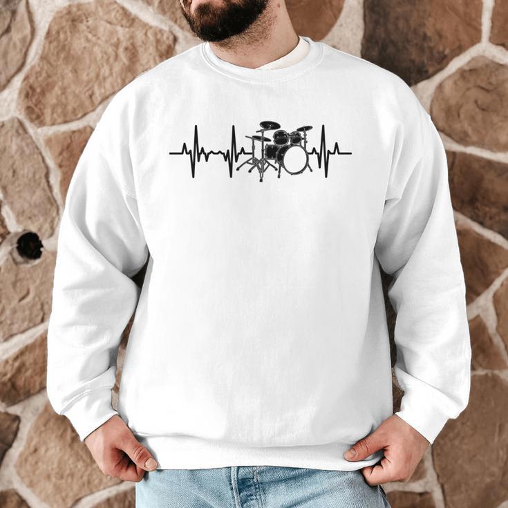 Drum Kit Pulse Line Rock Artist Drum Set Sweatshirt Men Graphic Sweatshirt
