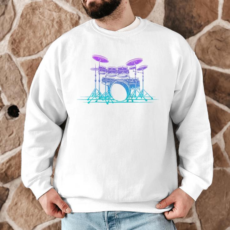 Drum Kit Set Drummer Raglan Baseball Tee Men Graphic Sweatshirt