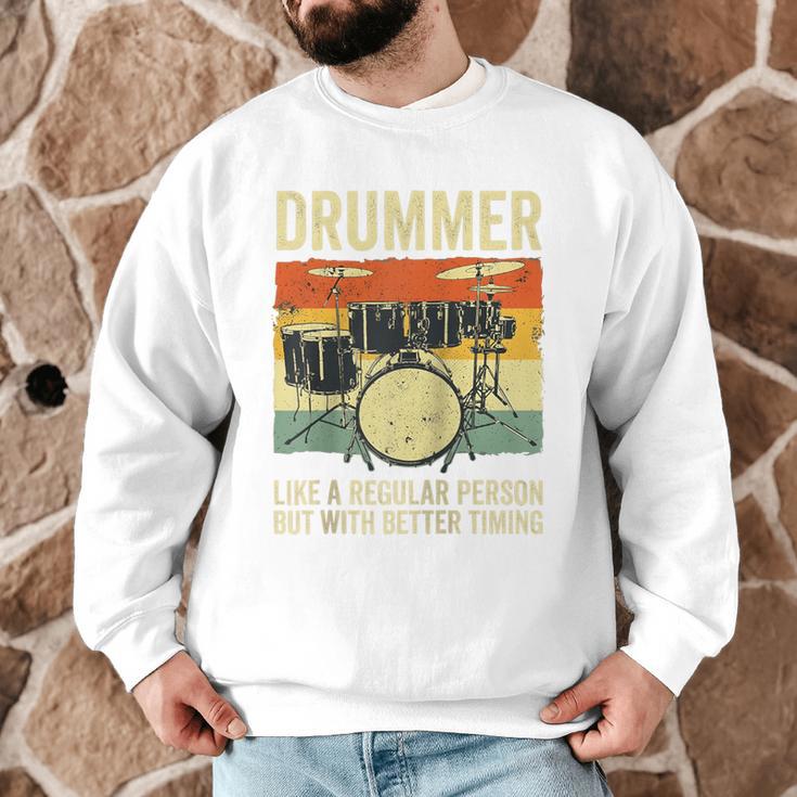 Drummer Better Timing Retro Vintage Sunset Drum Kit Graphic Raglan Baseball Tee Men Graphic Sweatshirt Drummer Better Timing Retro Vintage Sunset Drum Kit Graphic Raglan Baseball Tee Men Graphic Sweatshirt