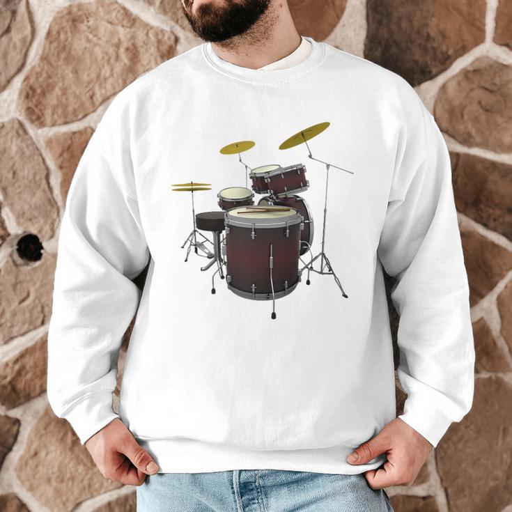 Drummer Drum Kit Raglan Baseball Tee Men Graphic Sweatshirt