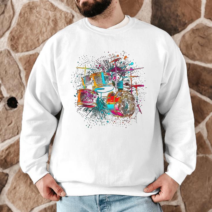Drums Pop Art Drummer Drum Kit Men Graphic Sweatshirt Drums Pop Art Drummer Drum Kit Men Graphic Sweatshirt