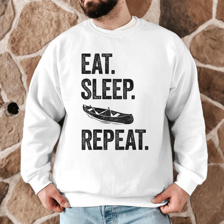 Eat Sleep Canoe Repeat Canoeing Outdoors Raglan Baseball Tee Men Graphic Sweatshirt