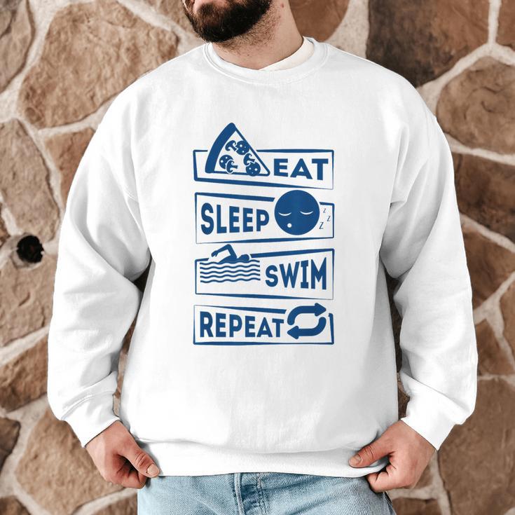 Eat Sleep Swimming Repeat Swimming Men Graphic Sweatshirt Eat Sleep Swimming Repeat Swimming Men Graphic Sweatshirt