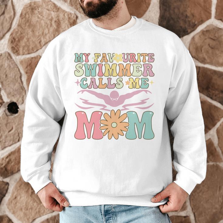 Favourite Swimmer Calls Me Mom Swimming Mom Female Swimmer Men Graphic Sweatshirt Favourite Swimmer Calls Me Mom Swimming Mom Female Swimmer Men Graphic Sweatshirt