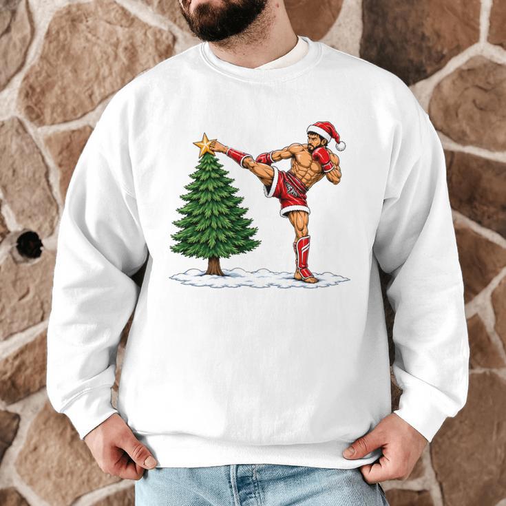 Festive Muay Thai Santa Christmas Men Graphic Sweatshirt