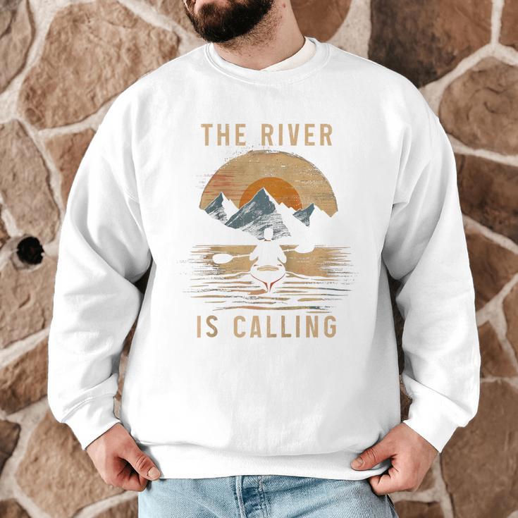Kayak Kayak Vintage Mountains Canoe Kayak Raglan Baseball Tee Men Graphic Sweatshirt