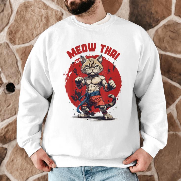Meow Thai Funny Muay Thai And Cats Lover Men Graphic Sweatshirt