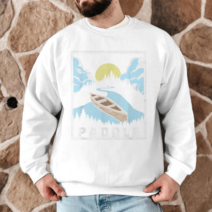 Paddle Retro Style Canoe & Outdoors Simple Canoeing Graphic Men Graphic Sweatshirt