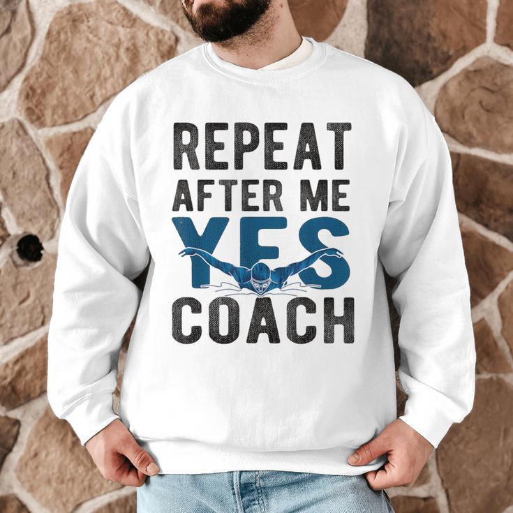 Repeat Yes Swim Coach Swimming Coach Men Graphic Sweatshirt Repeat Yes Swim Coach Swimming Coach Men Graphic Sweatshirt