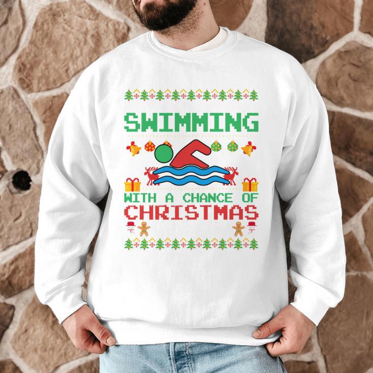 Swimming Christmas Party Swim Swimmer Christmas Ugly Style Men Graphic Sweatshirt Swimming Christmas Party Swim Swimmer Christmas Ugly Style Men Graphic Sweatshirt