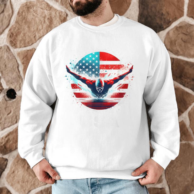 Swimming United States Shirt With American Flag Swimming Men Graphic Sweatshirt Swimming United States Shirt With American Flag Swimming Men Graphic Sweatshirt