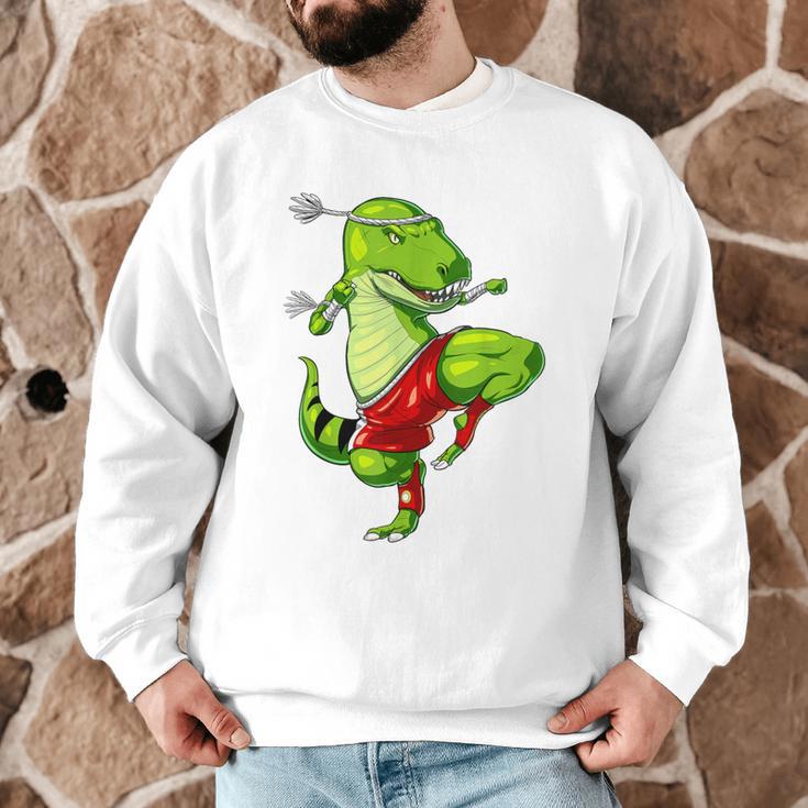 T-Rex Dinosaur Muay Thai Boxing Karate Martial Arts Kung Fu Men Graphic Sweatshirt T-Rex Dinosaur Muay Thai Boxing Karate Martial Arts Kung Fu Men Graphic Sweatshirt