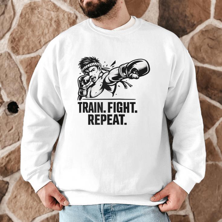Train Fight Repeat Nak Muay Thai Boxing Fighter Raglan Baseball Tee Men Graphic Sweatshirt Train Fight Repeat Nak Muay Thai Boxing Fighter Raglan Baseball Tee Men Graphic Sweatshirt