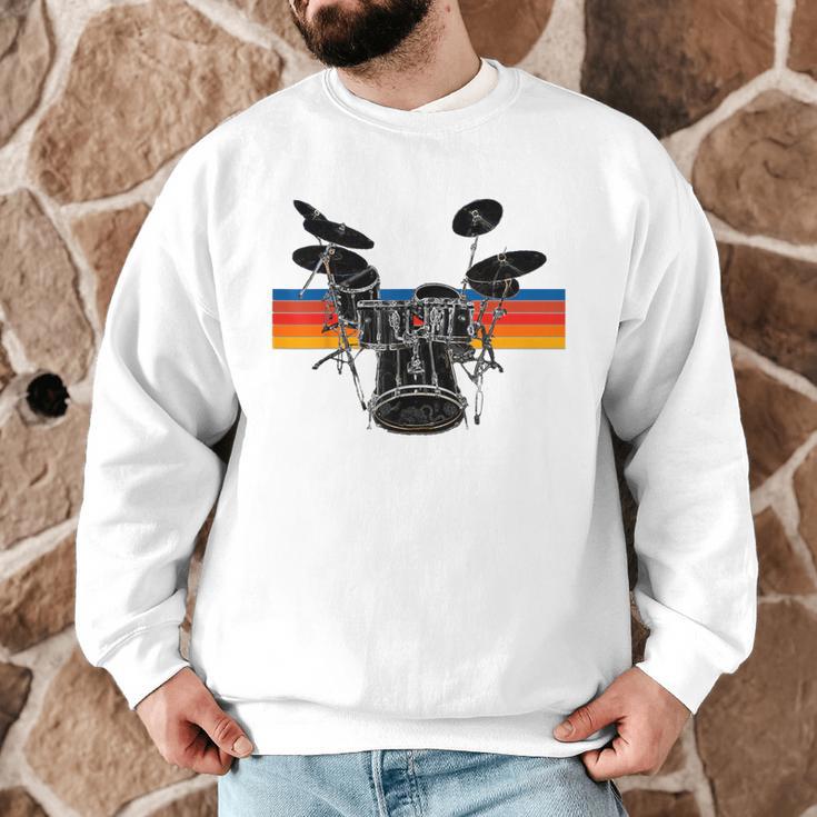 Vintage Drum Kit Drummer Rock Band Drums Men Graphic Sweatshirt