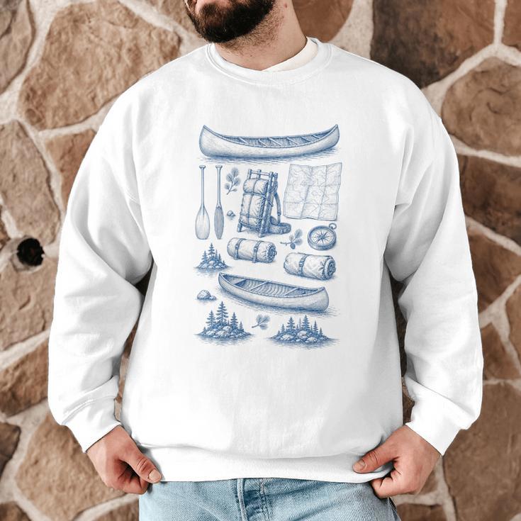 Women's Canoe Wilderness Gear Vintage Chart Collection Illustration Men Graphic Sweatshirt