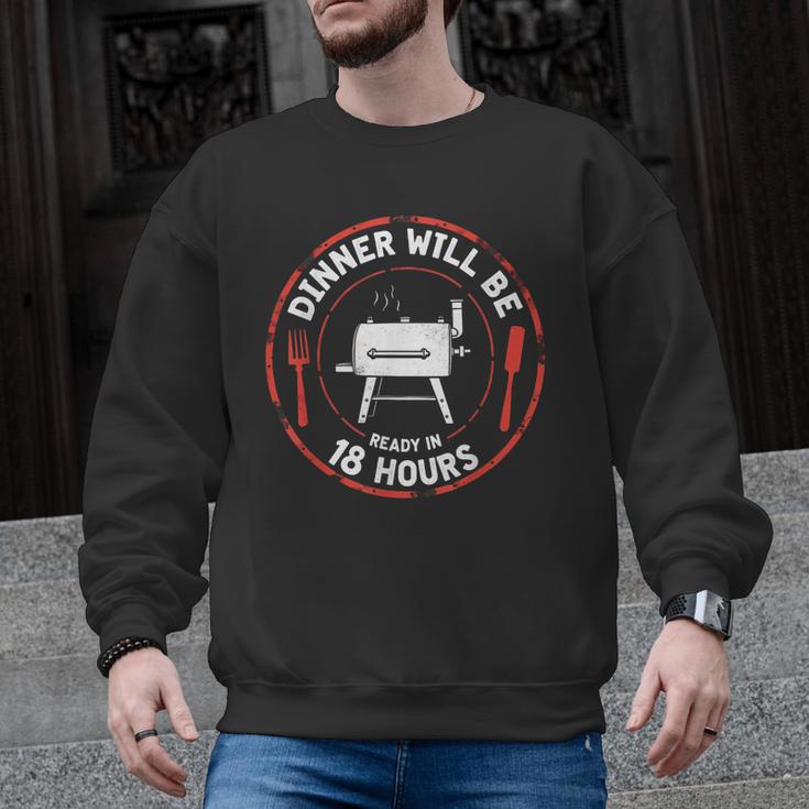 Bbq Dad Meat Smoker Dinner Will Be Ready In 18 Hours Men Graphic Sweatshirt