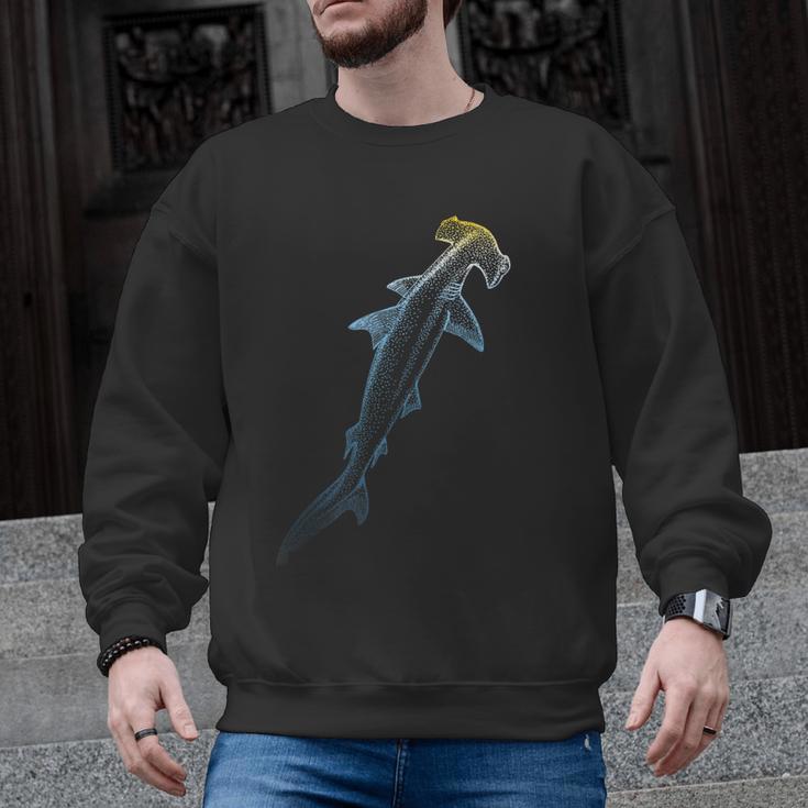 Beautiful Colors Swimming Hammerhead Shark Lovers Men Graphic Sweatshirt