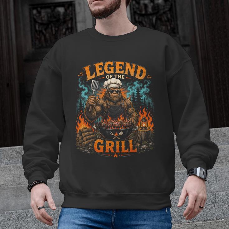 Bigfoot Legend Of The Grill BBQ Dad Father Day 2026 Men Graphic Sweatshirt