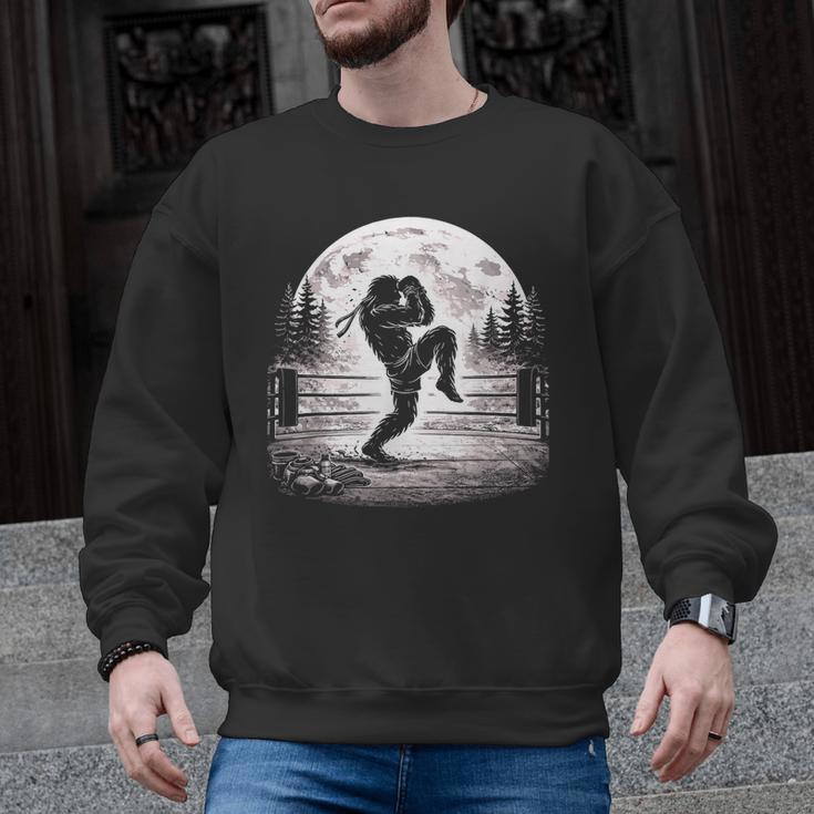 Bigfoot Muay Thai Boxer Martial Arts Sasquatch Men Graphic Sweatshirt