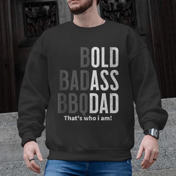 Bold Badass BBQ Dad Gag Fathers Day Husband Birthday Men Graphic Sweatshirt
