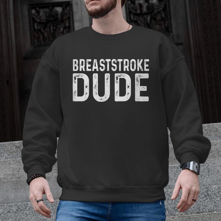 Breaststroke Swimming Dude Distressed Swim Swimmer Pool Men Graphic Sweatshirt