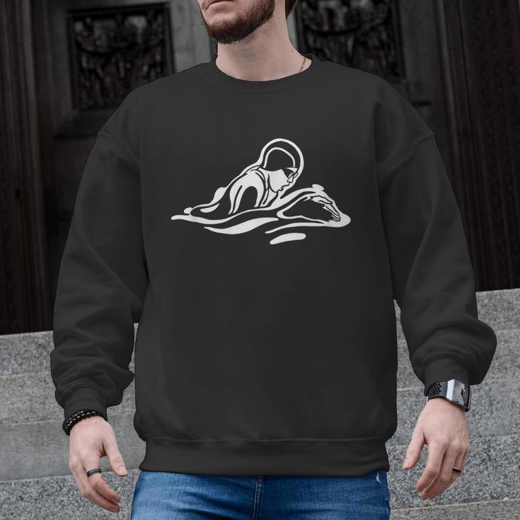 Breaststroke Swimming Stylized Design For Swimmers Men Graphic Sweatshirt