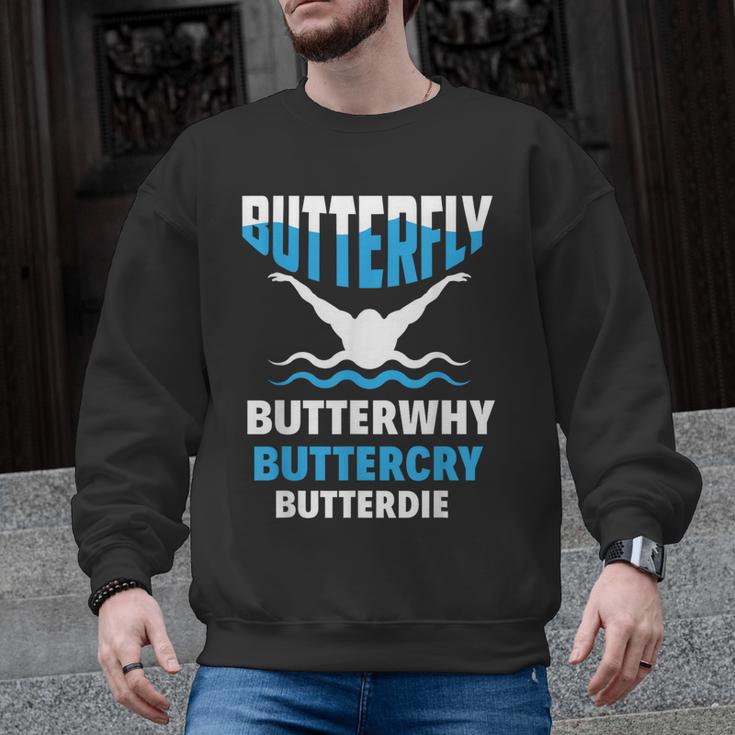 Butterfly Butterwhy Buttercry Swimming Swimmer Men Graphic Sweatshirt