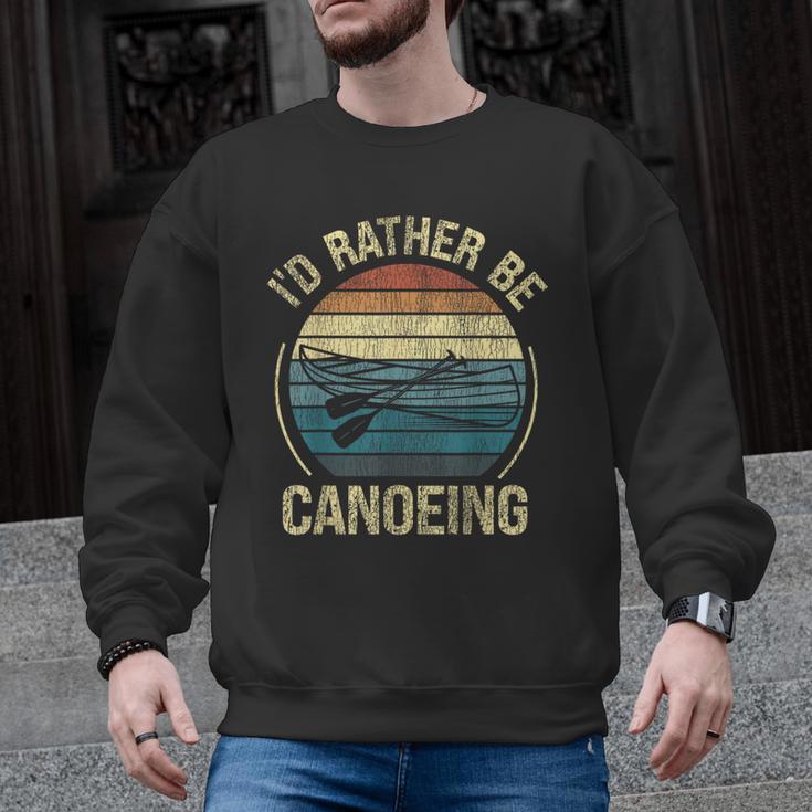 Canoe Canoeing Retro Vintage I'D Rather Be Canoeing Men Graphic Sweatshirt