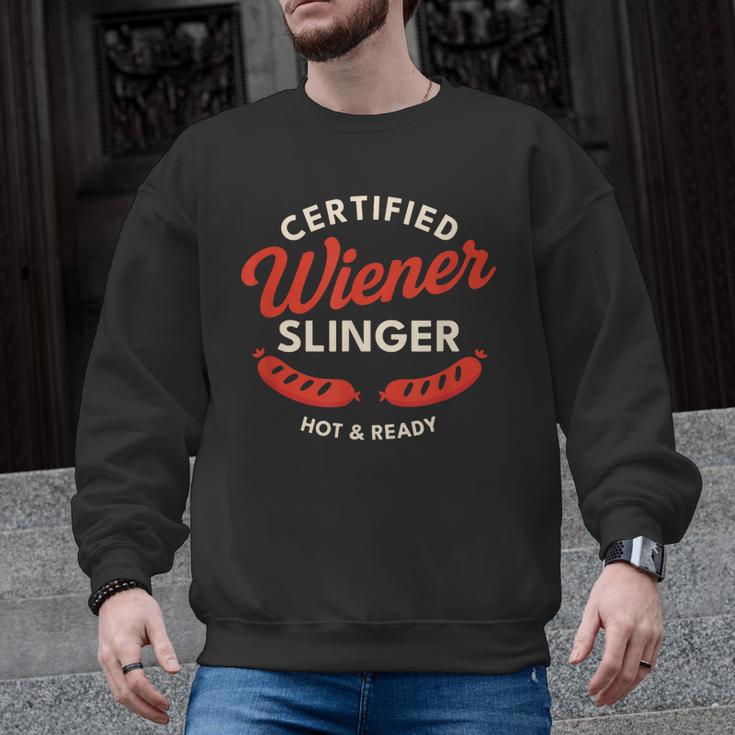 Certified Wiener Slinger BBQ Dad 4th Of July Men Graphic Sweatshirt