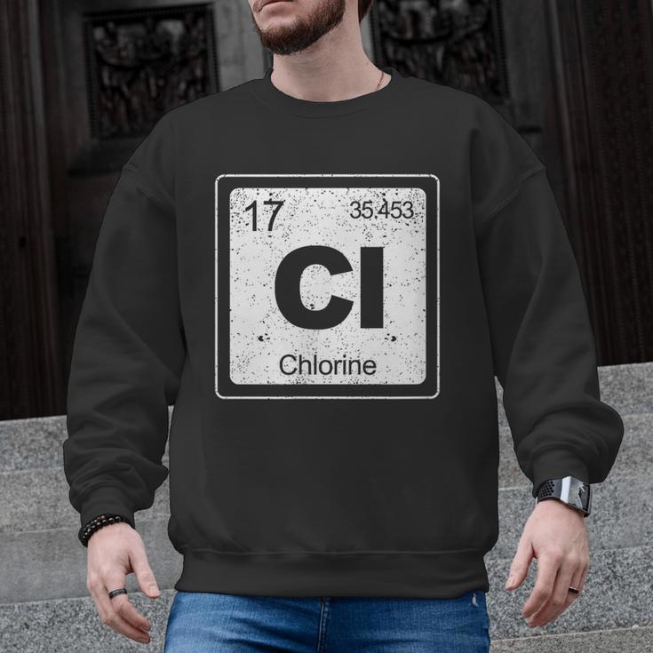 Chlorine Periodic Table Symbol Chemistry Swimming Dive Men Graphic Sweatshirt