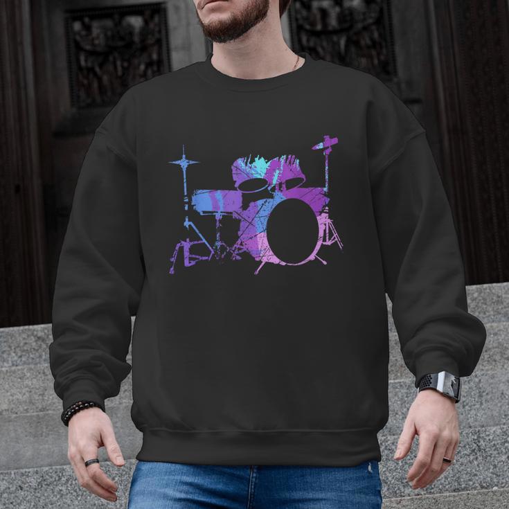 Cool Drum Kit Percussion Vintage Retro Drummer Costume Men Graphic Sweatshirt