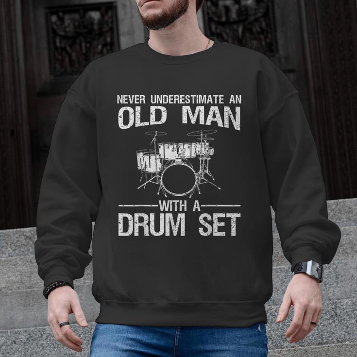 Cool Drummer Art Men Dad Drum Set Player Drum Kit Musician Men Graphic Sweatshirt