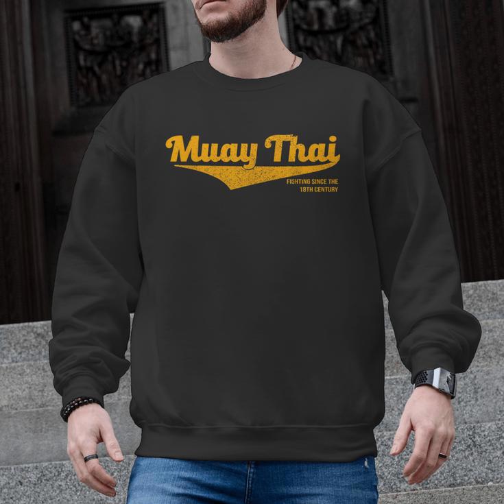 Distressed Muay Thai Kickboxing MMA BJJ Thailand T-Shirt Men Graphic Sweatshirt