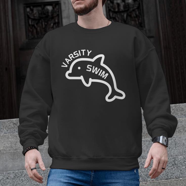 Dolphin Dolfin Varsity Swim Swim Team Swim Club Swimming Men Graphic Sweatshirt