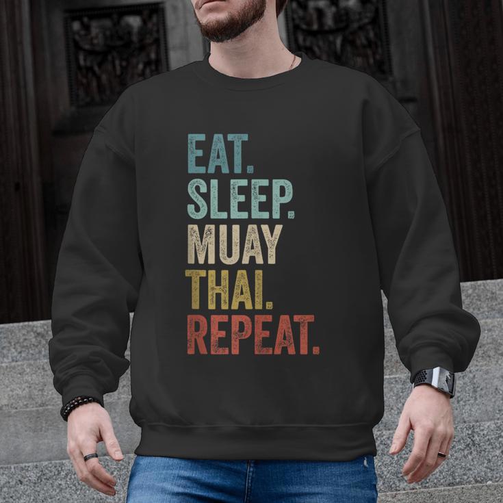 Eat Sleep Muay Thai Repeat Thai Boxing Men Graphic Sweatshirt