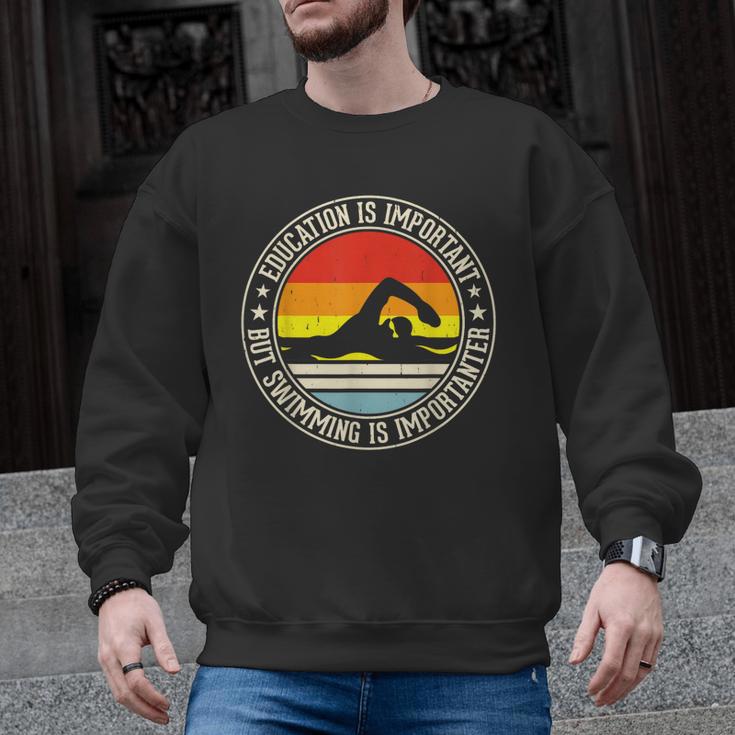 Education Is Important But Swimming Is Importanter Men Graphic Sweatshirt