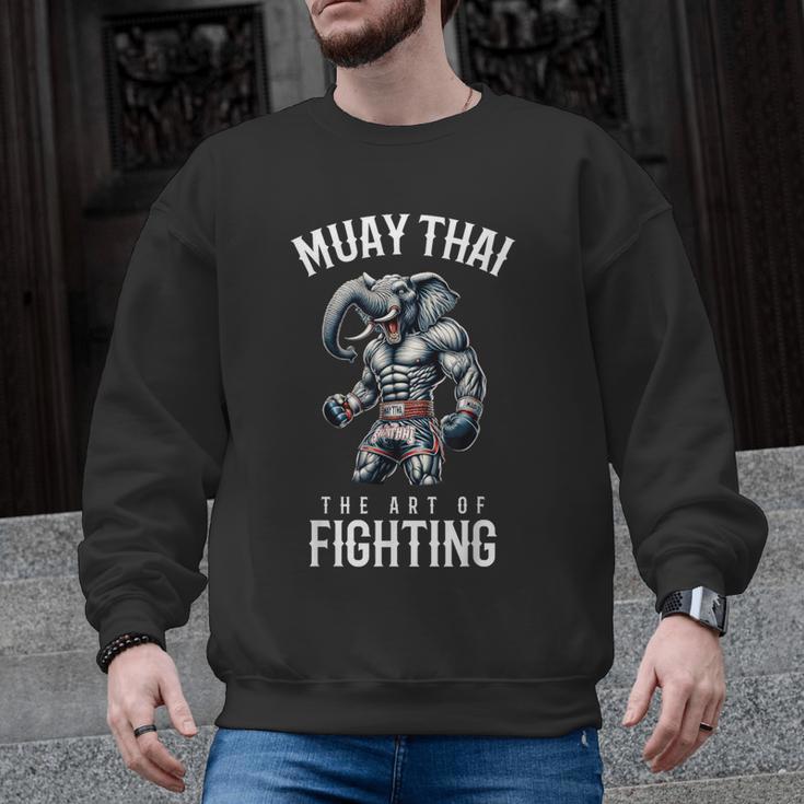 Elephant Muay Thai Kickboxing And Elephant Thai Boxing Men Graphic Sweatshirt
