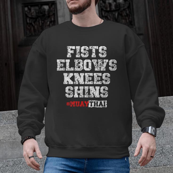 Fist Elbows Knees Shins Martial Arts Muay Thai Men Graphic Sweatshirt
