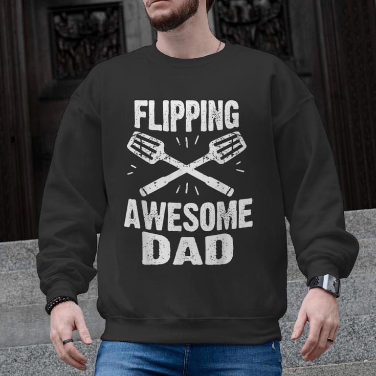 Flipping Awesome BBQ Dad Shirt Grilling Father's Day Men Graphic Sweatshirt