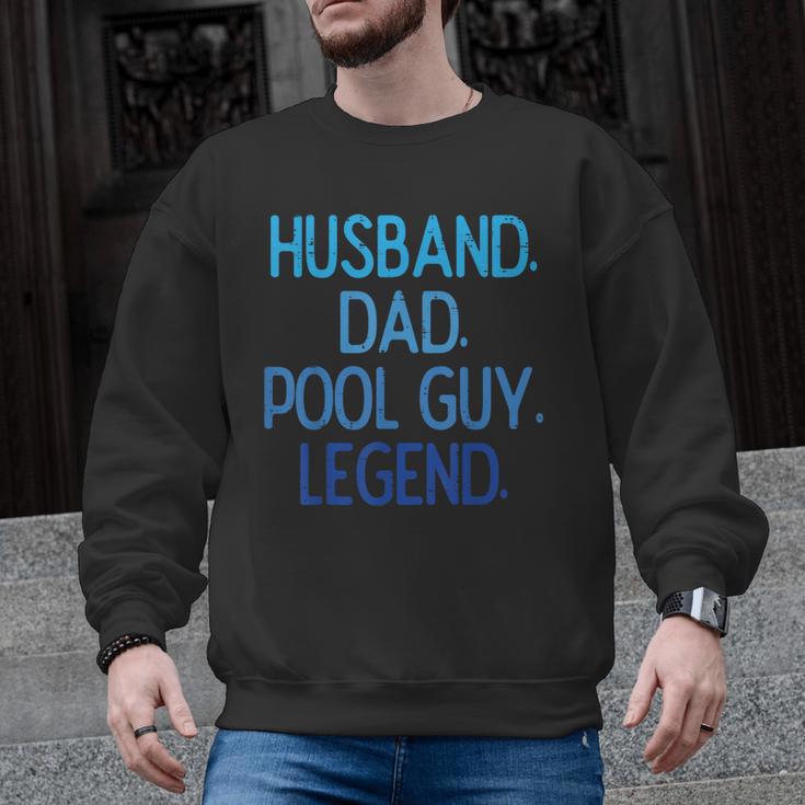 Husband Dad Pool Guy Legend Fathers Day Swimming Papa Men Graphic Sweatshirt