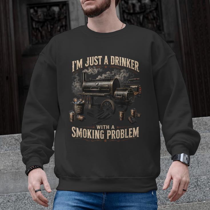I'm Just A Drinker With A Smoking Problem Grilling BBQ Dads Men Graphic Sweatshirt
