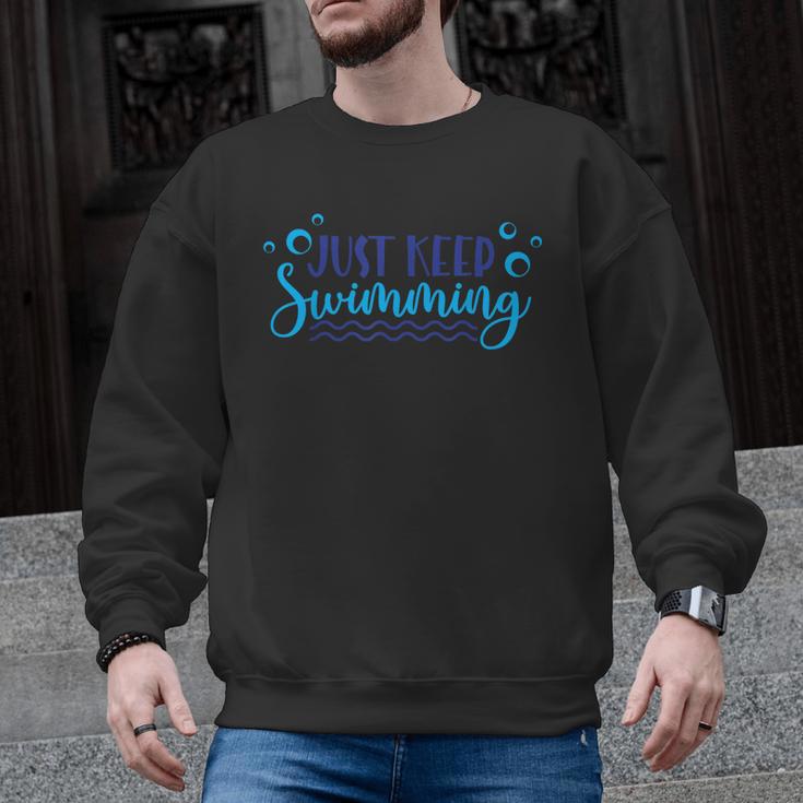 Just Keep Swimming I Love Swimming Men Graphic Sweatshirt
