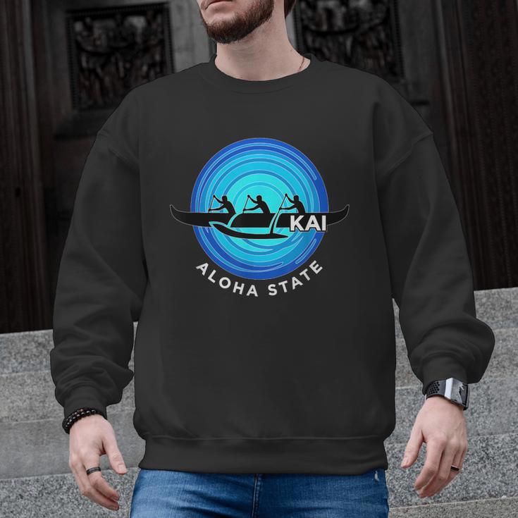 Kai Outrigger Canoe Hawaii Aloha State Paddling Retro Men Graphic Sweatshirt