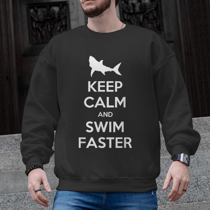 Keep Calm And Swim Faster Swimming T-Shirt Men Graphic Sweatshirt