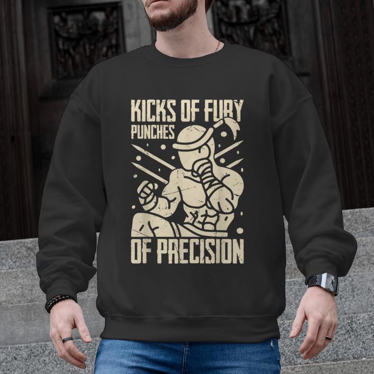 Kicks Of Fury Punches Of Precision Muay Thai Men Graphic Sweatshirt