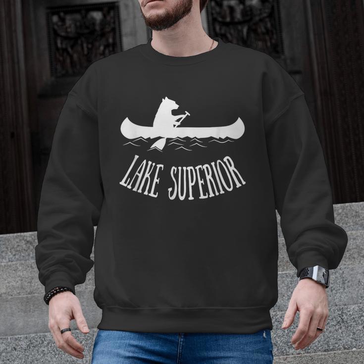 Lake Superior  Bear Canoe Upper Peninsula For Yooper Men Graphic Sweatshirt