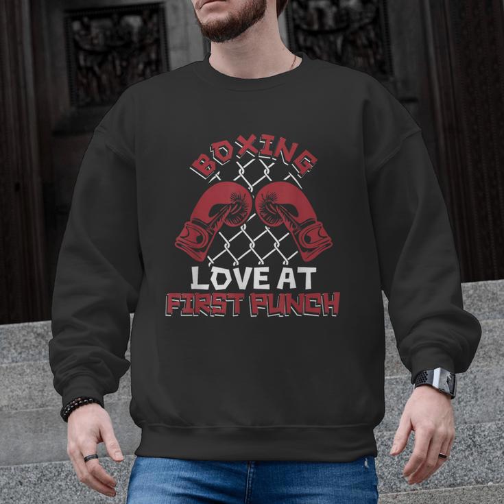 Love At First Punch Professional Boxer Muay Thai Boxing Men Graphic Sweatshirt
