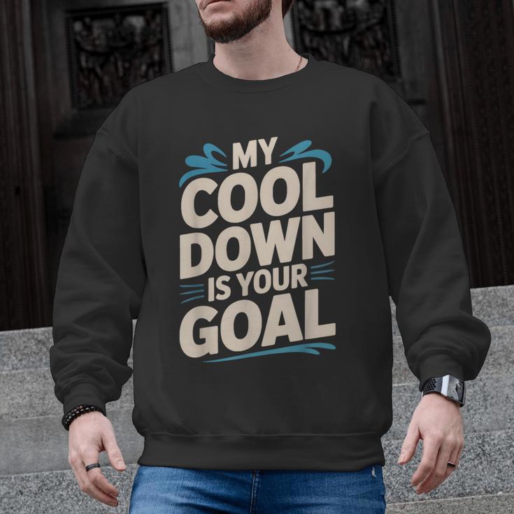 Masters Swimmer Cool Down Workout Humor Bold Swimming Men Graphic Sweatshirt