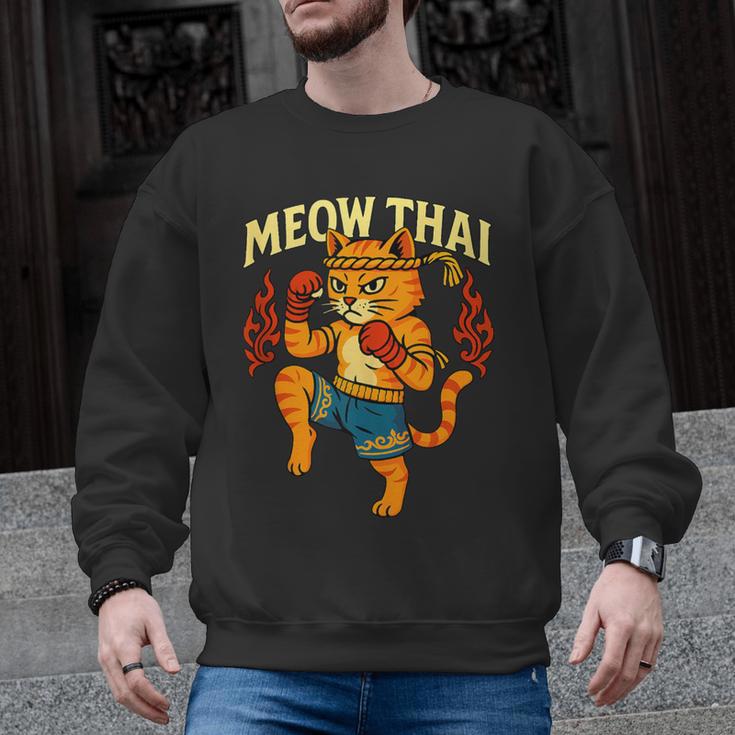 Meow Thai Muay Thai Cat Fighter Pun Dad Joke Men Graphic Sweatshirt, trending gift Meow Thai Muay Thai Cat Fighter Pun Dad Joke Men Graphic Sweatshirt, trending gift