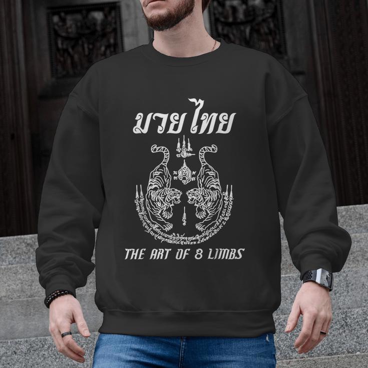 Muay Thai The Art Of 8 Limbs Martial Art Sak Yant Twin Tiger Men Graphic Sweatshirt